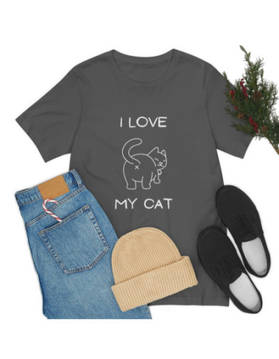 I Love My Cat T-Shirt -...